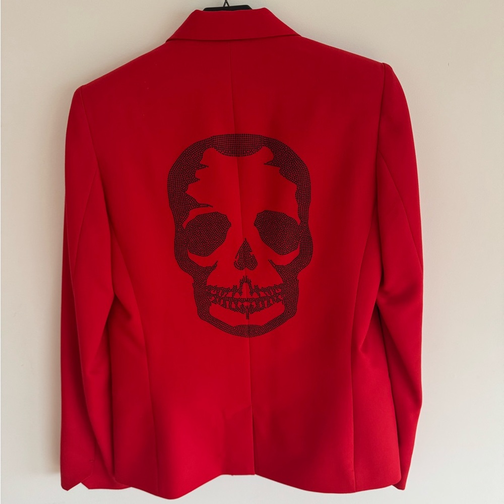 Red Skull Embellished Women's blazer